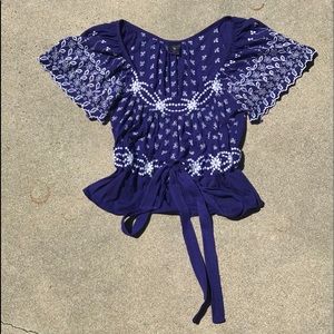 Language Embroidered Blouse